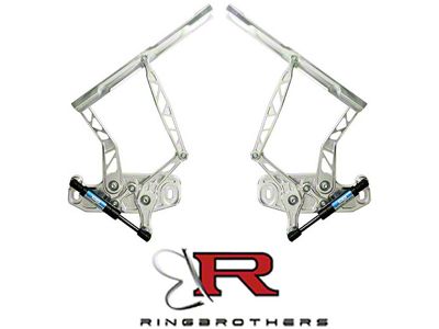 Firebird Hood Hinges, Natural Billet Aluminum, Air Frame, For Cars With Fiberglass Hood, 1967-1969