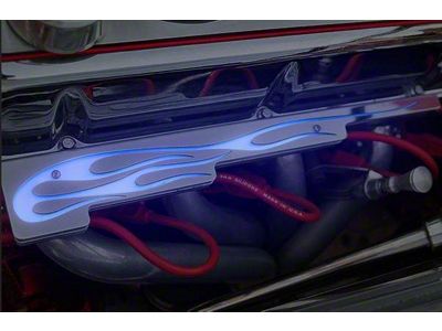 Hot Rod V8 Wire Looms with LED Illuminated Flames; Blue (Universal; Some Adaptation May Be Required)