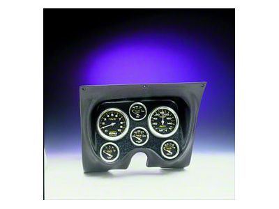 Firebird Instrument Cluster Panel, Black Textured Finish, With Carbon Fiber Series Autometer Gauges, 1967-1968