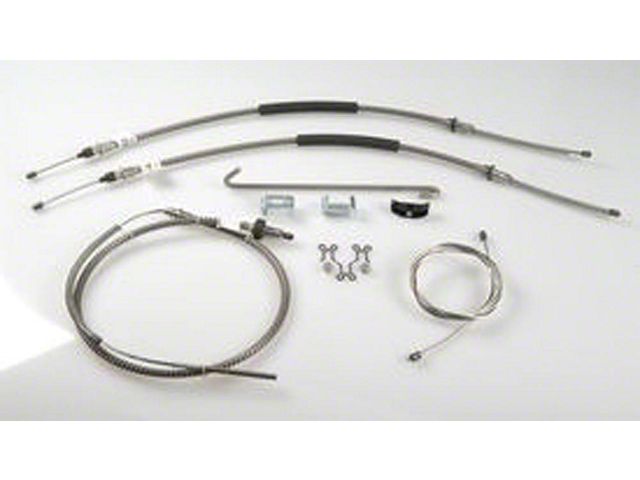 Firebird Parking Brake Cable System Kit, Stainless Steel, Complete, 1967-1969