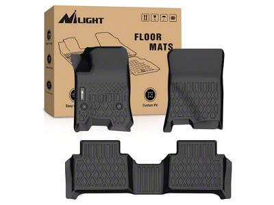 PVC Front and Rear Floor Mats; Black (Universal; Some Adaptation May Be Required)