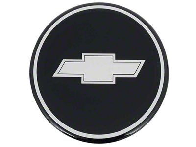 R15 Wheel Center Cap with Bow Tie Logo; Chrome and Black (67-02 Firebird)