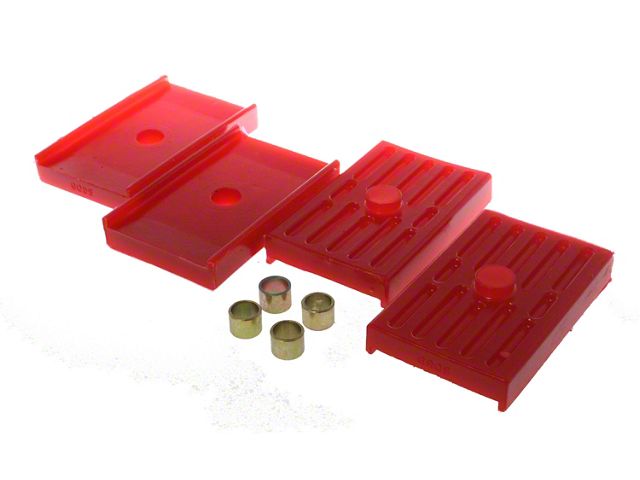 Ecklers Rear Leaf Spring Isolators; Red (68-69 Firebird w/ Multi-Leaf ...