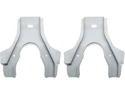 Rear Seat Braces; Silver Weld-Thru Coating (67-69 Firebird Coupe)