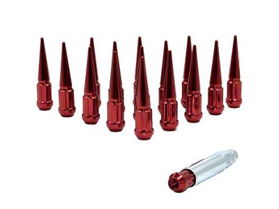 Red Spike Lug Nut Kit; 12mm x 1.5; Set of 20 (82-02 Firebird)