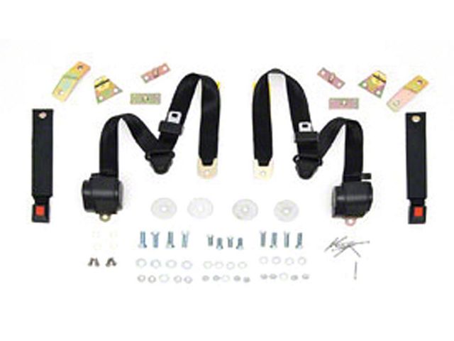 Firebird Seat Belt Kit, 3-Point, Retractable, 1967-1969