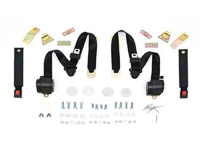 Firebird Seat Belt Kit, 3-Point, Retractable, 1967-1969