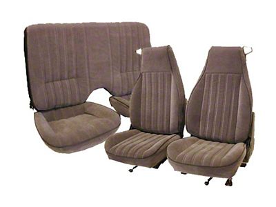 Firebird Seat Covers, Front And Rear, Solid Rear Seat, Encore Velour, 1982-1984
