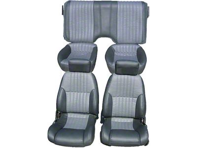 Firebird Seat Covers, Front And Rear, Solid Rear Seat, BaseModel, Vinyl, Hampton Grain, Non-Perforated, 1993-2002