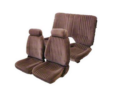 Firebird Seat Covers, Front And Rear, Solid Rear Seat, Formula, Base Model, Chino Velour, 1985-1992