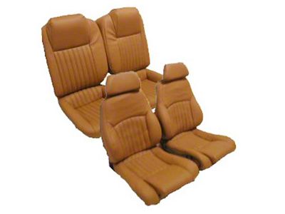 Firebird Seat Covers, Front And Rear, Split Rear Seat, Trans-Am, GTA, Leather/Vinyl, Madrid Grain, With Lumbar Support,1985-1992