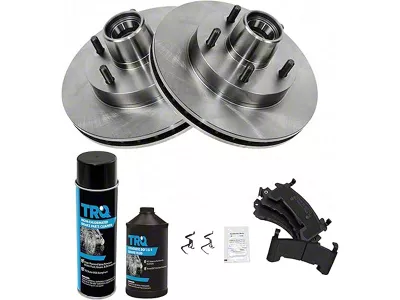 Semi-Metallic Brake Rotor, Pad, Brake Fluid and Cleaner Kit; Front (82-92 Firebird w/o Performance Package)