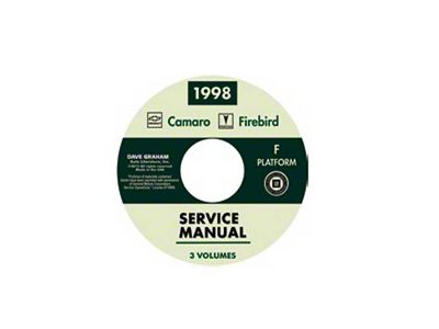 1998 Camaro and Firebird Service Manual; 3 Volumes (CD-ROM)
