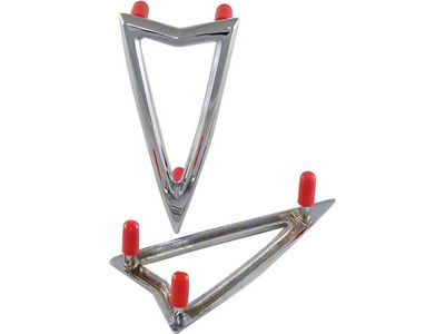 Firebird Side Marker Lamp Bezels, Chrome, Rear, 1968