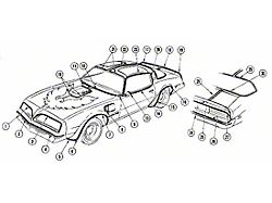 Special Edition Striping Kit; Gold (76-81 Firebird)