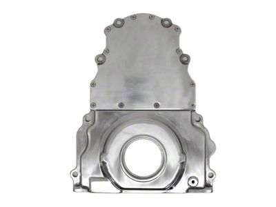 Two-Piece Timing Cover without Cam Sensor Hole; Polished (98-02 5.7L Firebird)