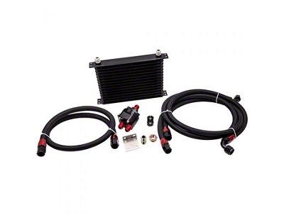 Universal Engine Oil Cooler with Oil Filter Adapter and Hose Kit; 15-Row (Universal; Some Adaptation May Be Required)