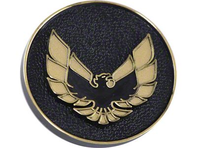 Firebird Window Handle Emblem, Black and Gold, 1976-1981