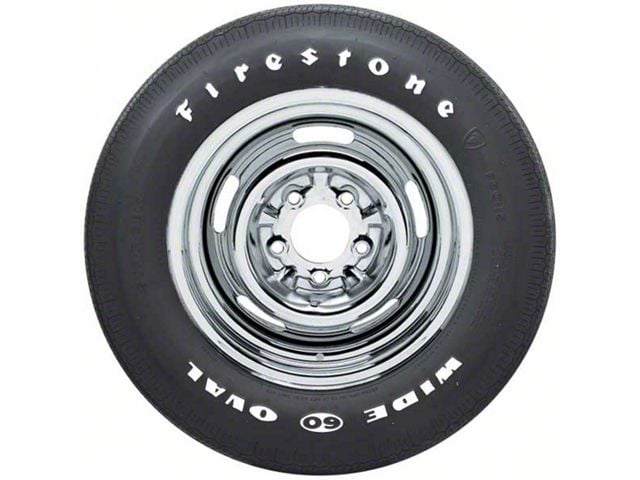 Firestone Wide Oval Tire, F60X15, White Letters