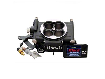 FiTech Fuel Injection Go EFI 4 600HP Self Tuning Fuel Injection System for 4-Barrel Intake Manifold; Matte Black (Universal; Some Adaptation May Be Required)