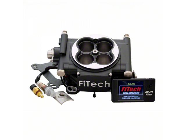 FiTech Fuel Injection Go EFI 4 600HP Self Tuning Fuel Injection System for 4-Barrel Intake Manifold; Matte Black (Universal; Some Adaptation May Be Required)