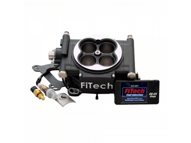 FiTech Fuel Injection Go EFI 4 Power Adder 600HP Self Tuning Fuel Injection System for 4-Barrel Intake Manifold; Matte Black (Universal; Some Adaptation May Be Required)