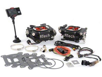 FiTech Fuel Injection System 2X4 1200 HP Kit With Power Adder, Matte Black Finish, 30064