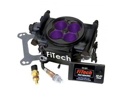 FiTech Fuel Injection Mean Street EFI 800HP Self Tuning Fuel Injection System for 4-Barrel Intake Manifold; Matte Black (Universal; Some Adaptation May Be Required)