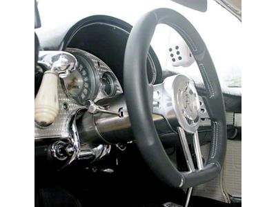 Flaming River Floor Shift Tilt Steering Column for Aftermarket Steering Wheel; Paintable Mill (56-57 Thunderbird)