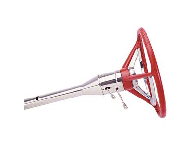 Flaming River Floor Shift Tilt Steering Column for OE 3-Spoke Steering Wheel; Polished (56-57 Thunderbird)