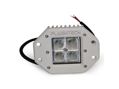 Flashtech 4-Inch Flush Mount LED Cube Light; White Housing; Spot Beam (Universal; Some Adaptation May Be Required)