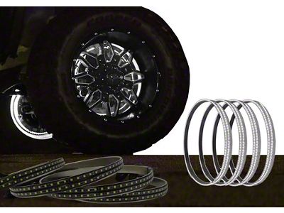 Flashtech Double Row White LED Wheel Light Kit; 15-Inch (Universal; Some Adaptation May Be Required)