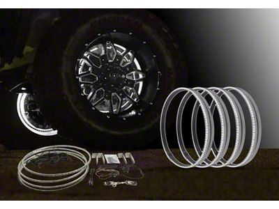 Flashtech White LED Wheel Light Kit; 15-Inch (Universal; Some Adaptation May Be Required)