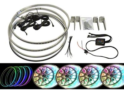 Flashtech ColorChase RGB LED Wheel Light Kit; 15-Inch (Universal; Some Adaptation May Be Required)
