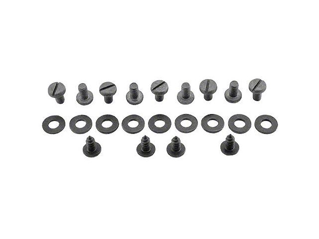 Floor Pan Screw & Washer Kit - For Metal Transmission Cover- 22 Pieces With Battery Cover Plate - Ford