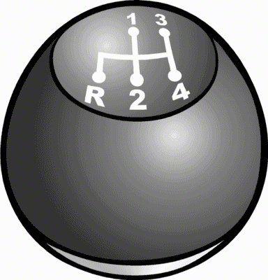 Ecklers Shift Knob/ Black & Chrome/ White Letters (66-67 Falcon)