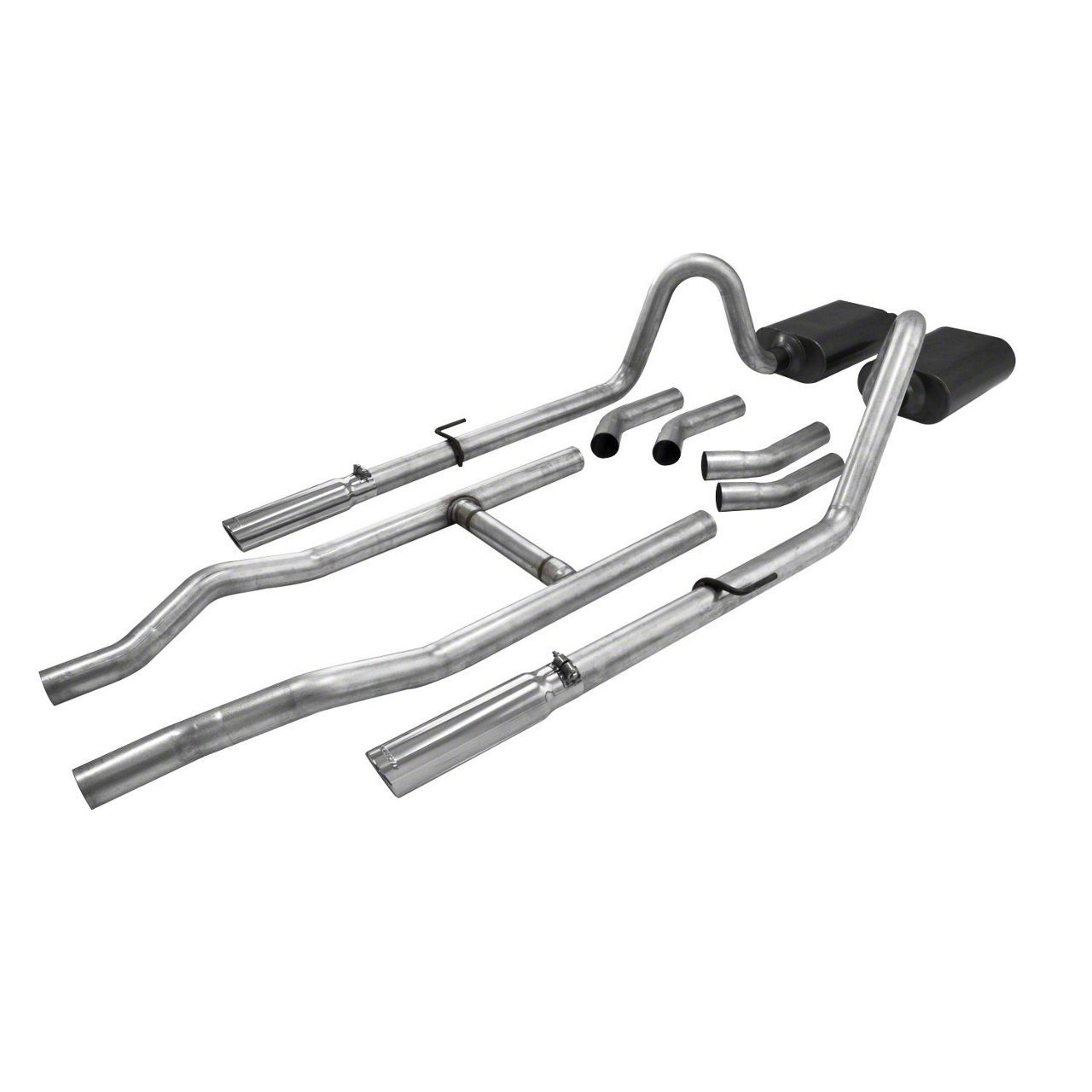 Flowmaster Ecklers 2.50Inch PreBent Tailpipes; Stainless Steel 815801