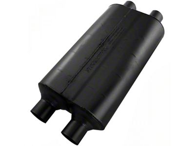 Flowmaster Super 50 Series Dual In/Dual Out Oval Muffler; 2.25-Inch Inlet/2.25-Inch Outlet (Universal; Some Adaptation May Be Required)