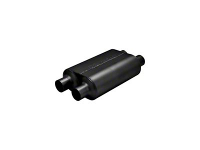 Flowmaster Super 40 Series Dual In/Dual Out Oval Muffler; 2.50-Inch Inlet/2.50-Inch Outlet (Universal; Some Adaptation May Be Required)
