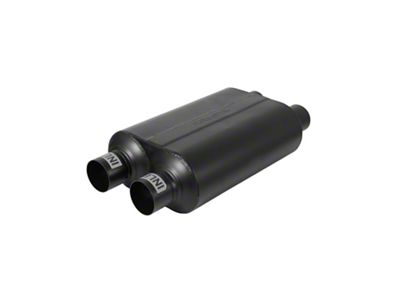 Flowmaster Super 40 Series Dual In/Dual Out Oval Muffler; 2.50-Inch Inlet/2.50-Inch Outlet (Universal; Some Adaptation May Be Required)