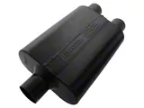 Flowmaster Super 44 Series; Center/Dual Out Oval Muffler; 2.50-Inch Inlet/2.50-Inch Outlet (Universal; Some Adaptation May Be Required)