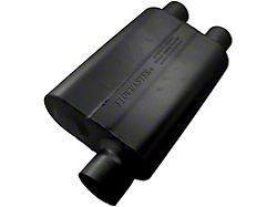 Flowmaster 40 Series Delta Flow Offset/Dual Out Oval Muffler; 3-Inch Inlet/2.50-Inch Outlet (Universal; Some Adaptation May Be Required)