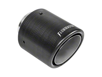 Flowmaster Rolled Angle Cut Double Wall Exhaust Tip; 4-Inch; Carbon Fiber (Fits 2.50-Inch Tailpipe)