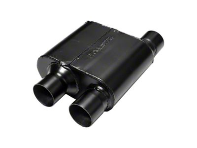 Flowmaster 10 Series Delta Force Offset/Dual Out Oval Muffler; 2.50-Inch Inlet/2.50-Inch Outlet (Universal; Some Adaptation May Be Required)