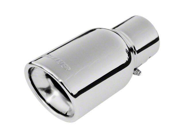 Flowmaster Stainless 3-1/2 x 7-1/2 Long Exhaust Tip For 2-1/4 Pipe with Rolled Edge and Logo