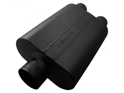 Flowmaster 40 Series Center/Dual Out Oval Muffler; 3-Inch Inlet/2.50-Inch Outlet (Universal; Some Adaptation May Be Required)