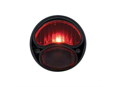 12-Volt Tail Light; Black Housing; Red Lens; Passenger Side (28-31 Model A)