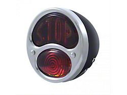 12-Volt Tail Light; Black Housing; Red Lens with STOP; Driver Side (28-31 Model A)
