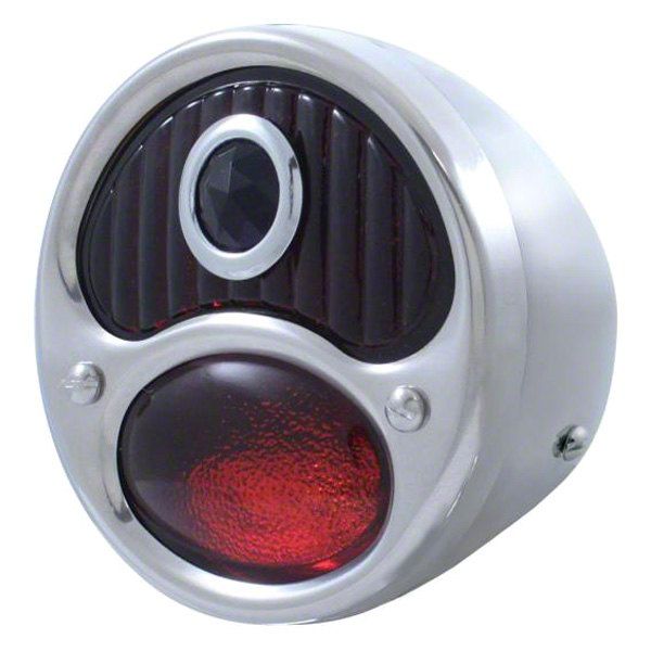 Ecklers 12-Volt Tail Light; Stainless Housing; Red Lens with