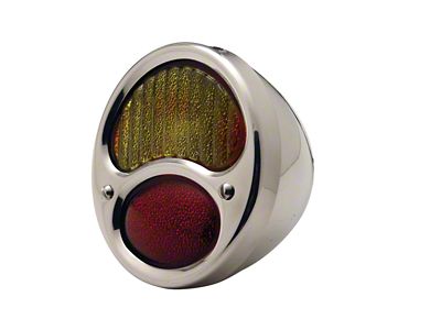6-Volt Tail Light; Stainless Housing; Red and Amber Lens; Passenger Side (28-31 Model A)